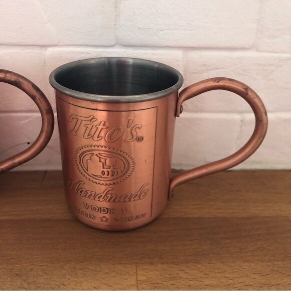 Tito’s Vodka Copper Moscow Mule Mug Set of 2 - Picture 2 of 10